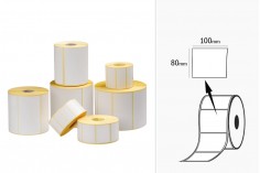 Termal transfer etiketleri (MAT), kağıt, kendinden yapışkanlı 100x80 mm rulo - 1000 adet