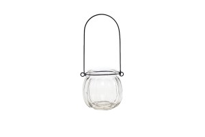 Стъклен фенер с метална дръжка 200 мл-изображение_група