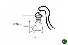 Kalp şekilli oto parfüm şişesi 4 ml