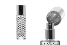 Стъклена бутилка за парфюм със сребриста спрей помпа и капачка (PP 15)