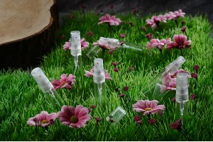 Стъклена бутилка 5 мл със спрей помпа и пластмасова капачка - опаковка 6 бр.-изображение_група