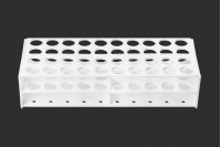 Beyaz renkli 278x110x60 mm plastik boru standı - 40 pozisyon (delik  Φ 22 mm)