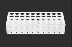 Beyaz renkli 278x110x60 mm plastik boru standı - 40 pozisyon (delik  Φ 22 mm)