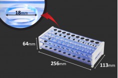 Пластмасов щанд с размери  256х113х64 мм - 40 позиции (отвор на дупката  Φ 18 мм)