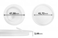 Пластмасово уплътнение (PE) бяло с височина 3,44 мм - диаметър 47,00 мм (малко: 41,72 мм) - 12бр