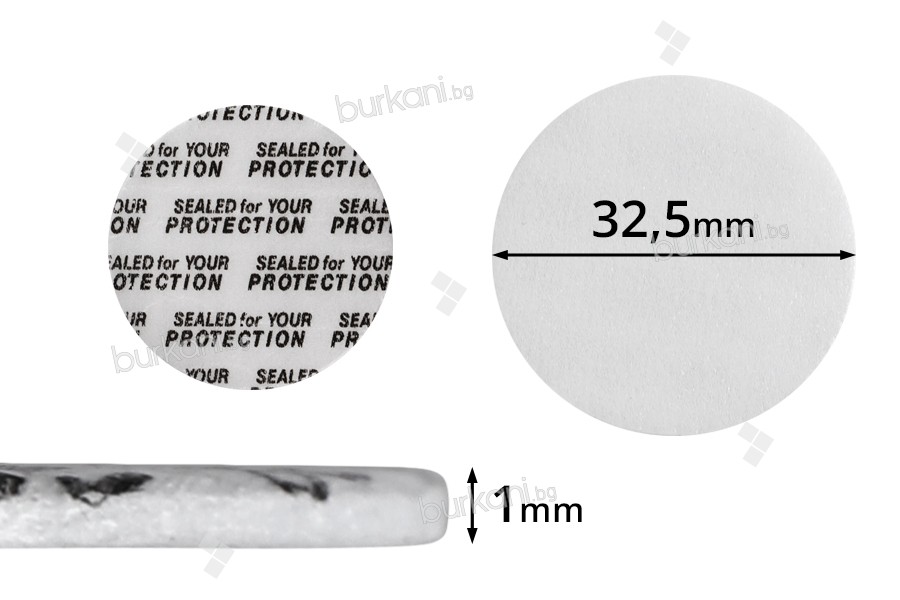 Kavanozlar için 32.5 mm tıpalar (basınçla kapatma) - 50 adet