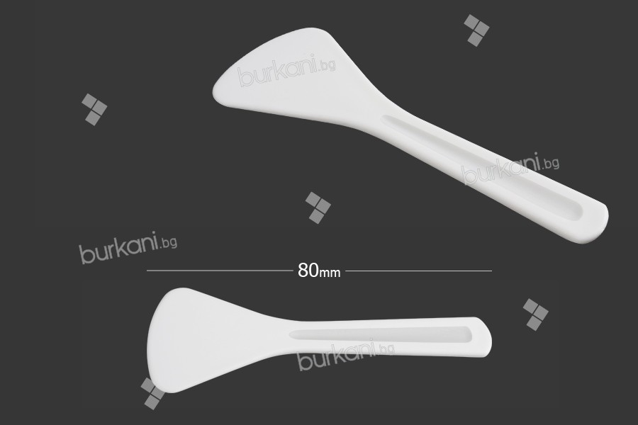 Бели пластмасови шпатули за крем (PE) 80 мм - 24 бр