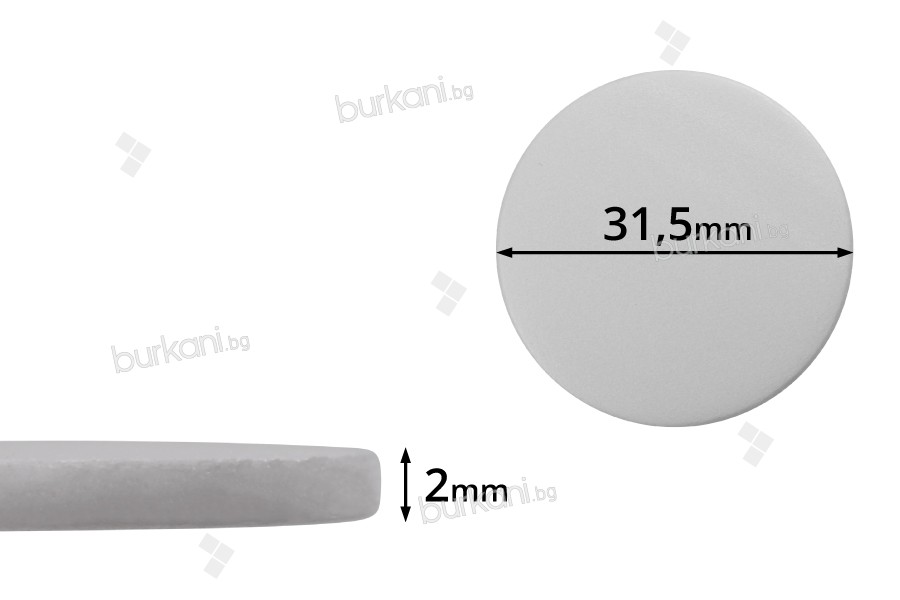 31,5 mm plastik (PE foam) beyaz iç tıpa - 100 adet