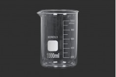Стъклена цилиндрична разграфена чаша 1000 мл 