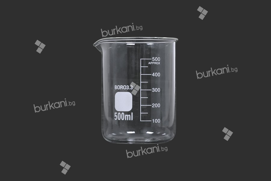 Стъклена цилиндрична чаша 500 мл ( разграфена) 