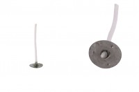 Восъчени памучни фитили за свещи с дължина 40 мм и метална основа - 50 бр.