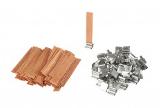 Дървени фитили 12,5х75 мм с метална основа за свещи - 25 бр/ пакет