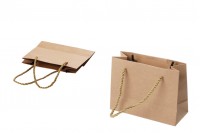 Bükülmüş kordonlu kahverengi kağıt hediye çantası 115x60x145 mm - 12 adet