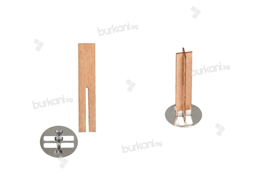 Дървени фитили за свещи във формата на кръст с размер 10х50 мм - 25 бр./пакет
