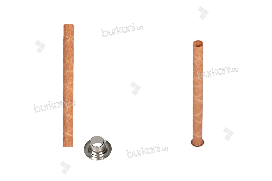 Дървени цилидринчи фитили за свещи 6х90 мм - 25 бр./пакет