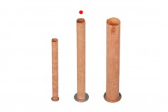 Дървени фитили цилиндрични за свещи с размер 10x120 m на метална основа - 25 бр./пакет