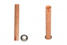 Дървени цилиндични фитили 15х120 мм за свещи на метална основа -25 бр./пакет