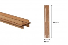 Дървени фитили 15х100 мм с метална основа за свещи - 5 бр