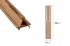 Дървени фитили 15х100 мм във формата на пирамида с метална основа за свещи - 5 бр.