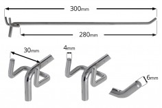 Kanca sadece delikli tek tabaka 300 mm