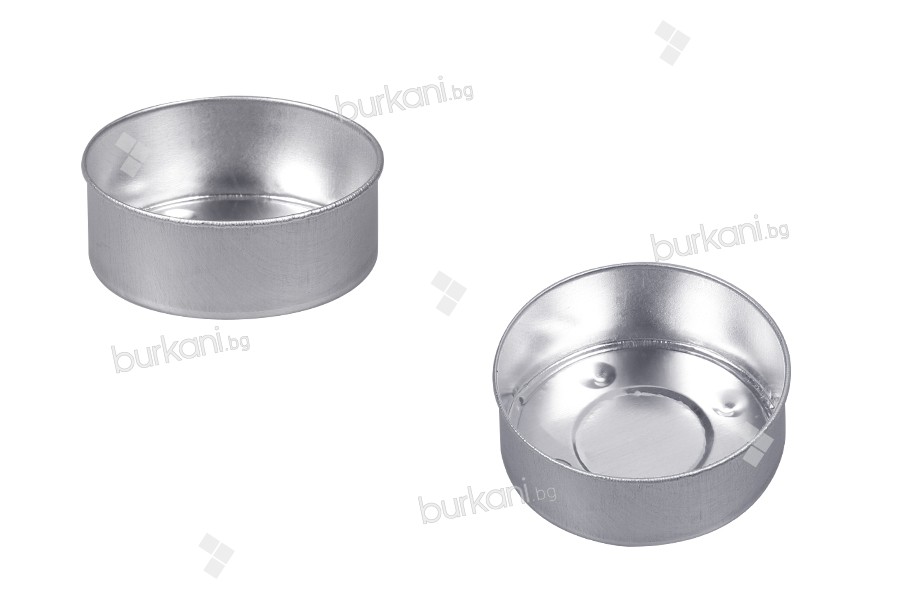 Кръгла алуминиева купа (поставка) за чаена свещ  37x14 mm  - 100 бр. 