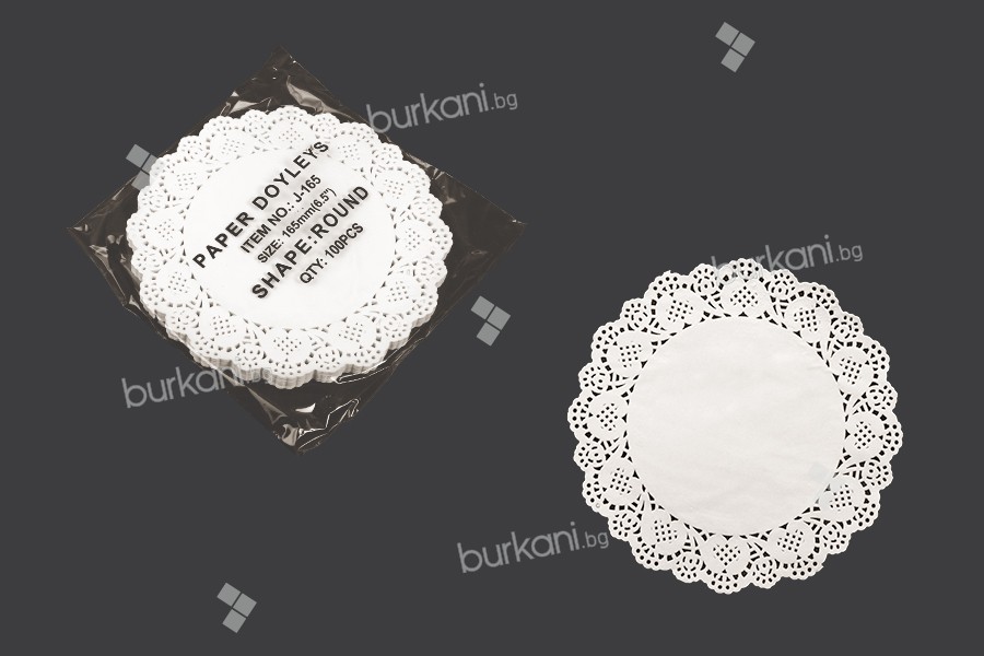 Bezler kavanoz dantelli beyaz 165 mm-100 kağıt