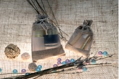 Кафява подаръчна чанта с прозорец (тюл) 100х140 мм - 12 бр