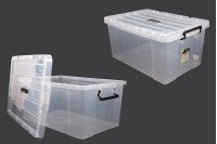 Пластмасови кутии за съхраняване 635x435x310 mm с капак и дръжка 