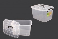Пластмасова прозрачна кутия за съхранение с размери 345x240x185 mm, с капак с дръжка 