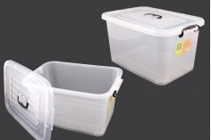 Пластмасова прозрачна кутия за съхранение с размери  560x380x300 mm, с капак с дръжка