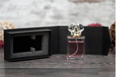 Черна луксозна кутия за бутилки за парфюм 50 мл, размери 139x89x45 mm