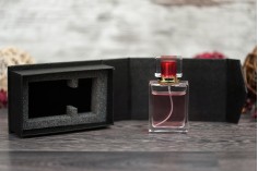 Черна луксозна кутия за бутилки за парфюм 50 мл, размери 139x89x45 mm