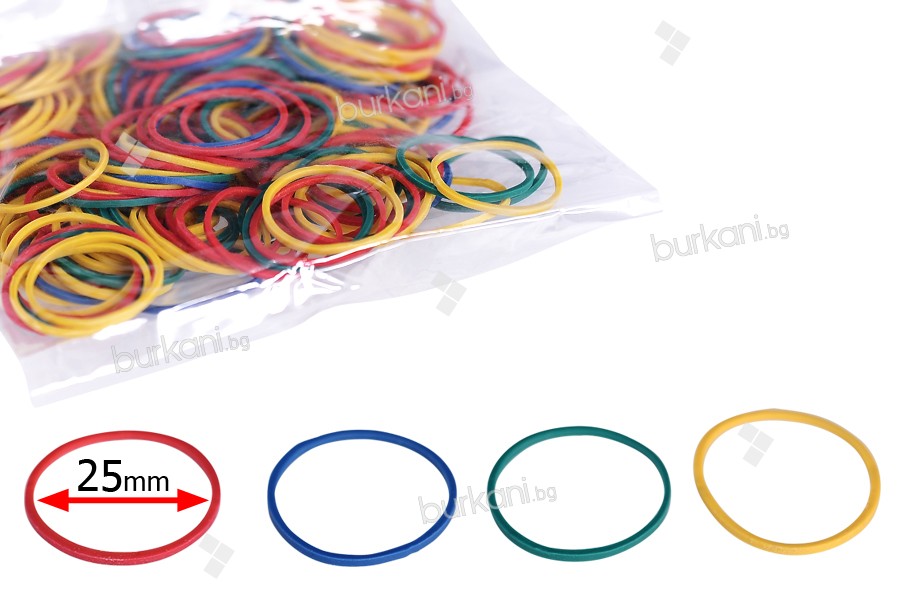 Декоративни цветни  ластици   25 мм - в 1 пакет се съдържат около 230 броя 