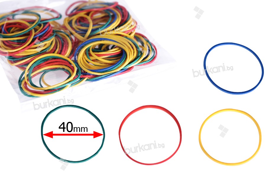 Цветни ластици 40 мм - 120 бр, в пакет 