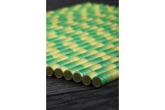 Хартиени зелени екологични сламки с размери  - 25 бр./пакет