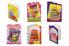 Doğum günü tebrik kartları - 120 adet (çeşitli tasarımlar)