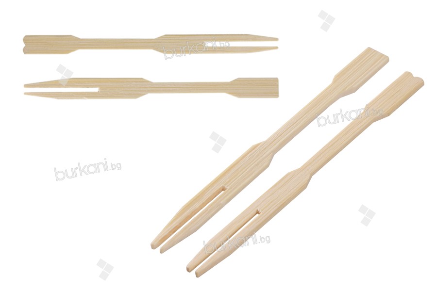 Малки бамбукови вилички  85 мм - пакет 100 бр