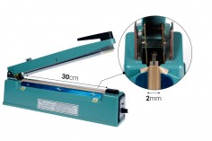Tabletop hand held heat sealer with 30 cm seal length and 2 mm seal width ans safety system