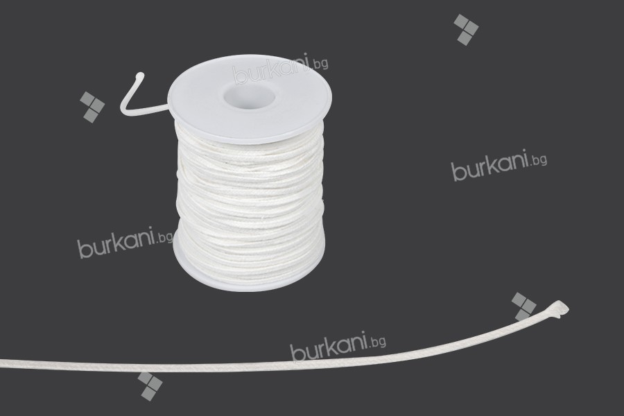 Памучен фитил за свещи - ролка 60 метра (диаметър 3мм)
