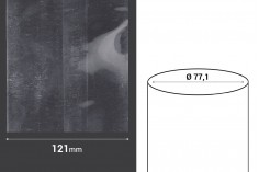 Heat-shrink cap 121 mm wide - at current meter (Φ 77,1)