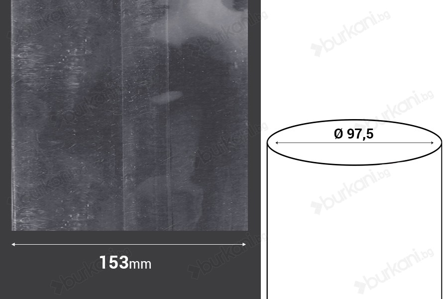 153 mm широка термосвиваема капсула с прорез - в текущ метър (Φ 97,5 mm)-изображение_размери
