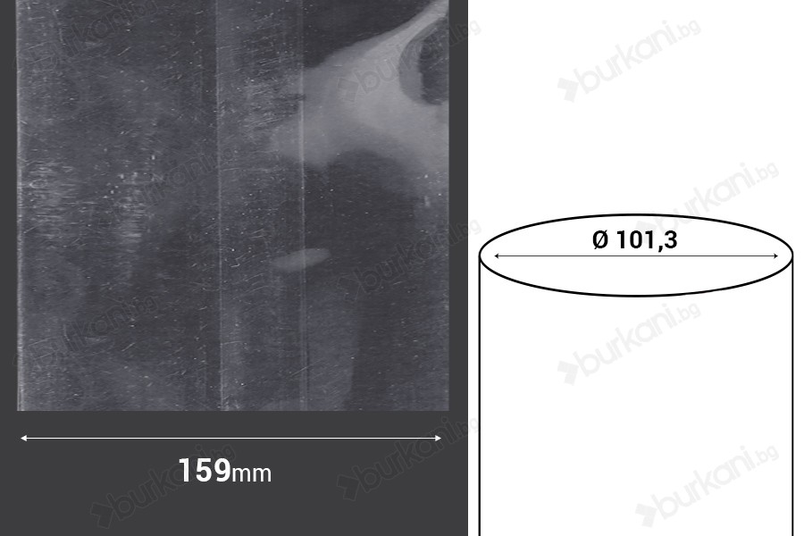 159 mm широка термосвиваема капсула с прорез - в текущ метър (Φ 101,3 mm)-изображение_размери