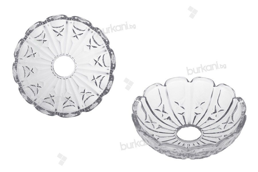 Прозрачна стъклена плоча с отвор в центъра (26 мм) за свещници 