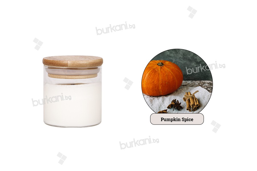 Ароматна ръчно изработена свещ Pumpkin Spice с восъчен фитил -110 гр.