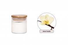 Ароматна ръчно изработена свещ Sweet Vanilla- с дървен фитил 110 гр.