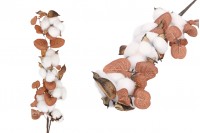 Декоративна клонка - памучен цвят с кафяви листа