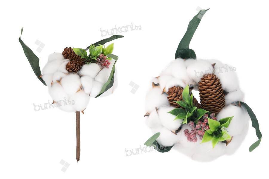 Pamuk çiçeği ile dekoratif buket