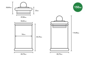 Малко стъклено бурканче с херметическа стъклена капачка 150 мл-изображение_група