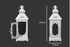 Метален фенер със стъклени прозорци, в комплект от 3 бр.  S-M-L