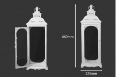 Метален фенер със стъклени прозорци, в комплект от 3 бр.  S-M-L